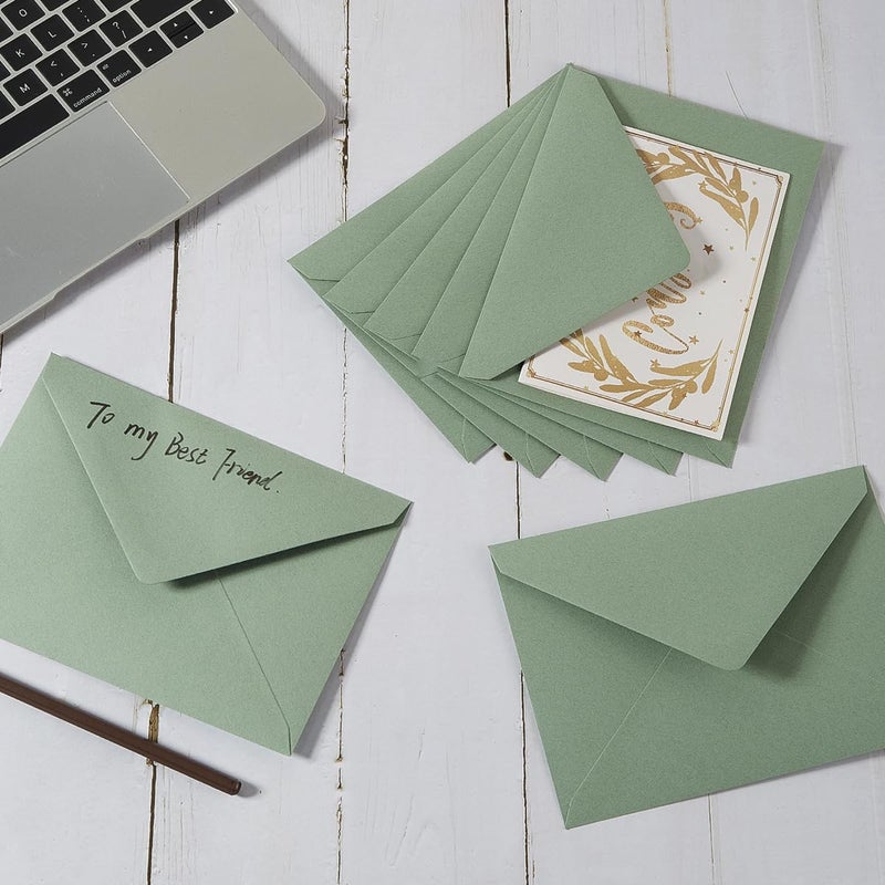 Toperd 200 Pieces Sage-Green A7 Envelopes Greeting Card Envelopes 5.24 x 7.24 Inches for 5 x 7 Wedding Invitation Cards, Greeting Cards, Birthday Baby Shower Invitations - Image 3